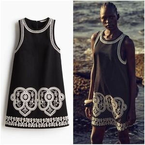 H&M Embroidered Shift Dress New